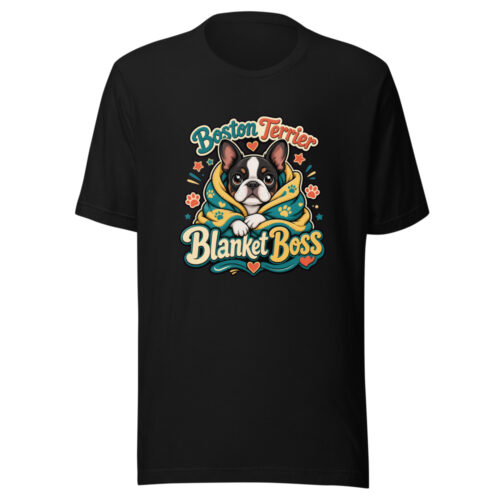 boston-terrier-blanket-boss-evergreen-shirt-design-manual-boston-terrier-mockup-1 Boston Terrier Blanket Boss Graphic Tee