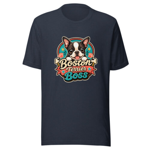 Boston Terrier Boss Graphic Tee mockup 1 Boston Terrier Boss Graphic Tee front view