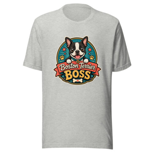 Boston Terrier Boss Graphic Tee mockup 1 Boston Terrier Boss Graphic Tee front view