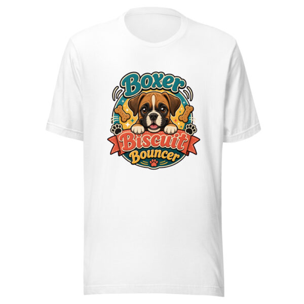 Boxer Biscuit Bouncer Graphic Tee mockup 3