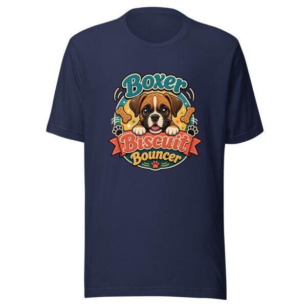 Boxer Biscuit Bouncer Graphic Tee mockup 4