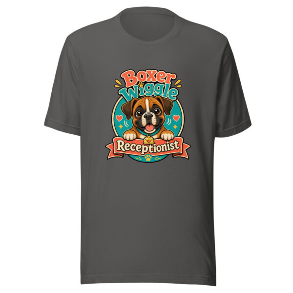 Boxer Wiggle Receptionist Graphic Tee mockup 5 Boxer Wiggle Receptionist Graphic Tee mockup 5
