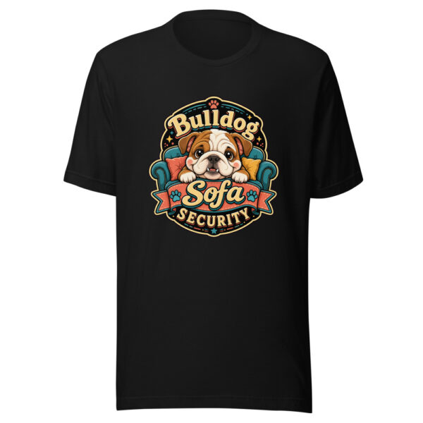 Bulldog Sofa Security Graphic Tee mockup 2 Bulldog Sofa Security Graphic Tee mockup 2