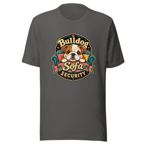 Bulldog Sofa Security Graphic Tee mockup 4 Bulldog Sofa Security Graphic Tee mockup 4