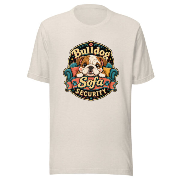 Bulldog Sofa Security Graphic Tee mockup 8 Bulldog Sofa Security Graphic Tee mockup 8
