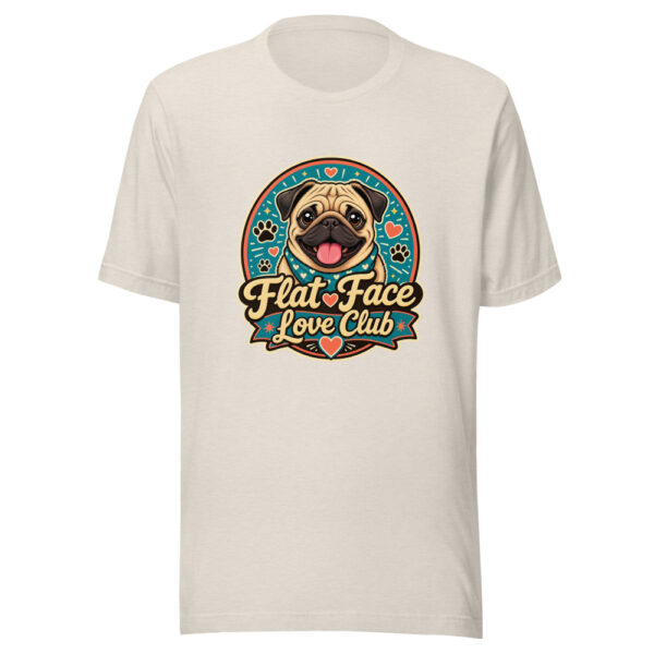 Flat Face Love Club Graphic Tee mockup 8
