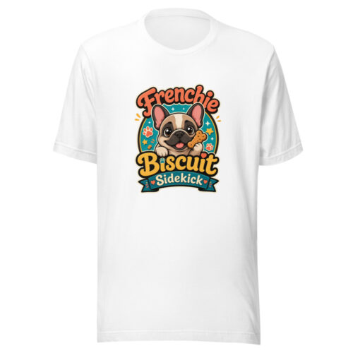 Frenchie Biscuit Sidekick Graphic Tee front view