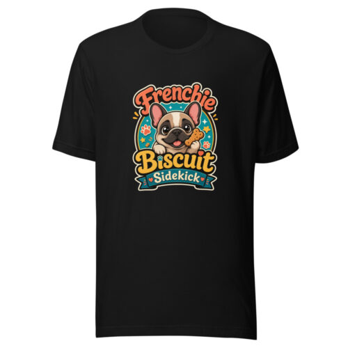 frenchie-biscuit-sidekick-evergreen-shirt-design-manual-frenchie-biscuit-mockup-1 Frenchie Biscuit Sidekick Graphic Tee
