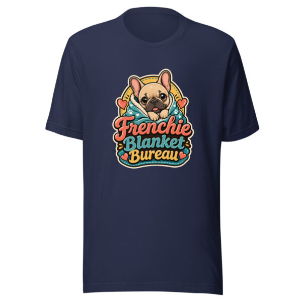Frenchie Blanket Bureau Graphic Tee mockup 1 Frenchie Blanket Bureau Graphic Tee front view