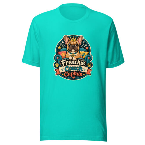Frenchie Couch Captain Graphic Tee mockup 1 Frenchie Couch Captain Graphic Tee front view