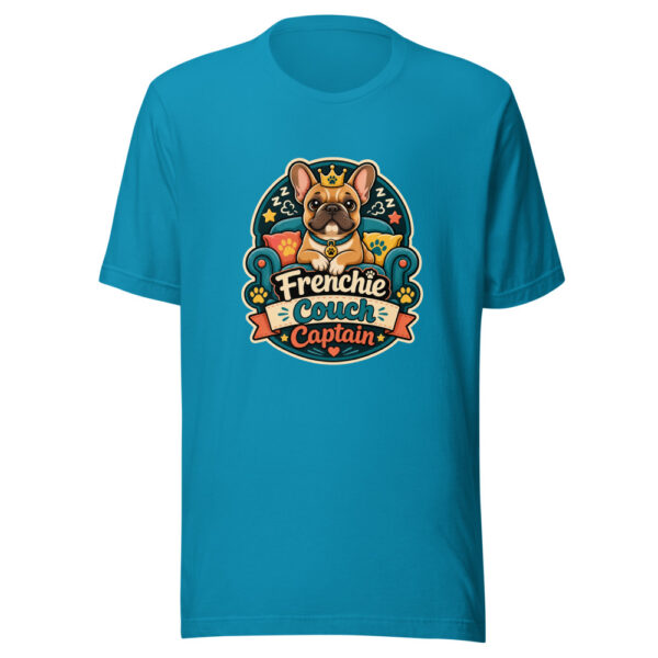 Frenchie Couch Captain Graphic Tee mockup 2
