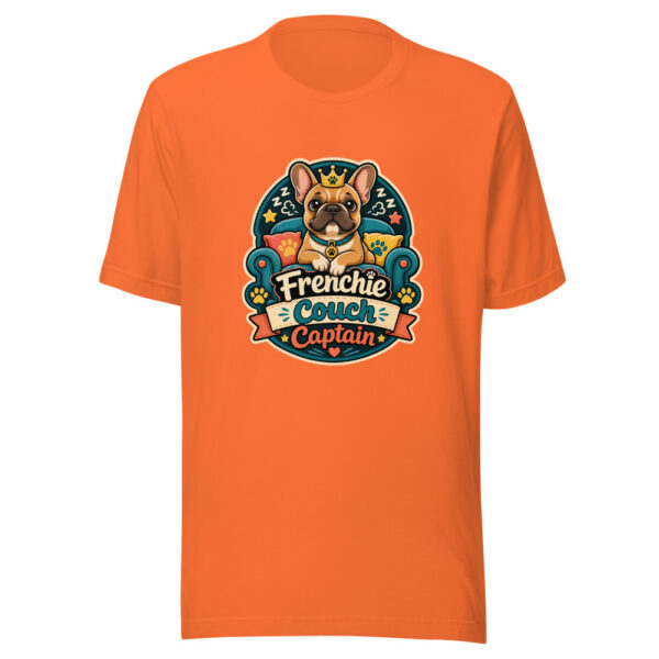 Frenchie Couch Captain Graphic Tee mockup 5