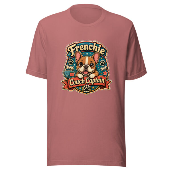 Frenchie Couch Captain Graphic Tee mockup 6