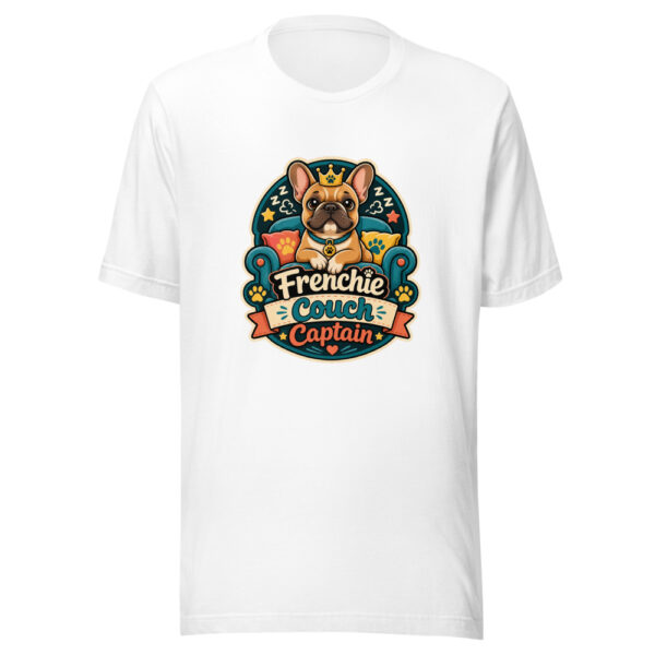 Frenchie Couch Captain Graphic Tee mockup 8