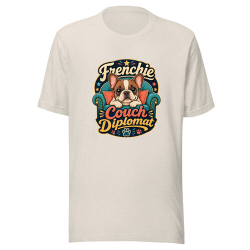 Frenchie Couch Diplomat Graphic Tee front view