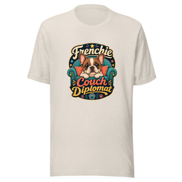 Frenchie Couch Diplomat Graphic Tee mockup 1 Frenchie Couch Diplomat Graphic Tee front view