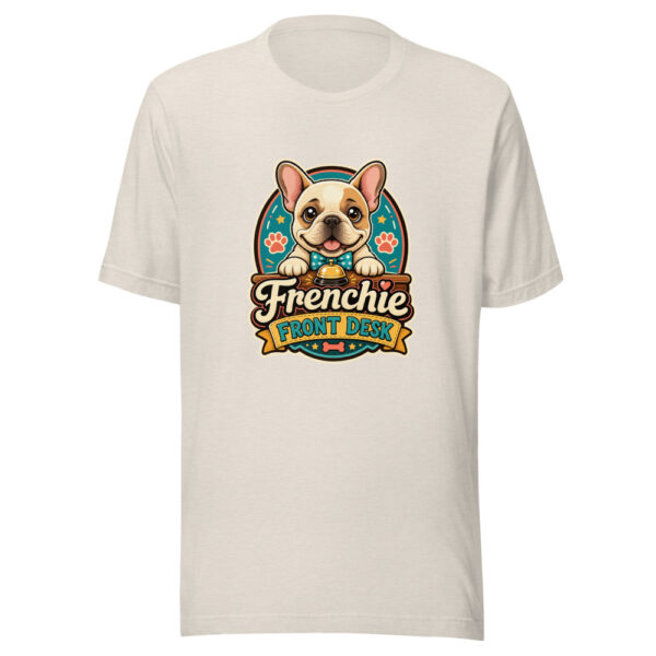 Frenchie Front Desk Graphic Tee mockup 8 Frenchie Front Desk Graphic Tee mockup 8