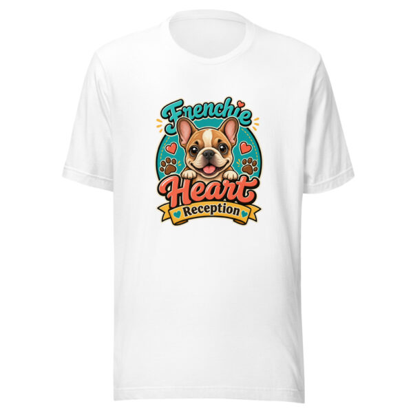 Frenchie Heart Reception Graphic Tee mockup 2 Frenchie Heart Reception Graphic Tee mockup 2