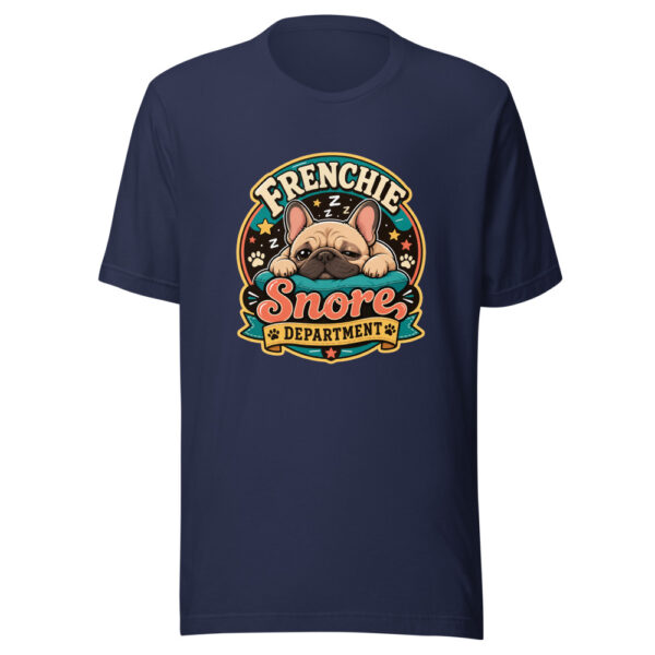 Frenchie Snore Department Graphic Tee mockup 3 Frenchie Snore Department Graphic Tee mockup 3