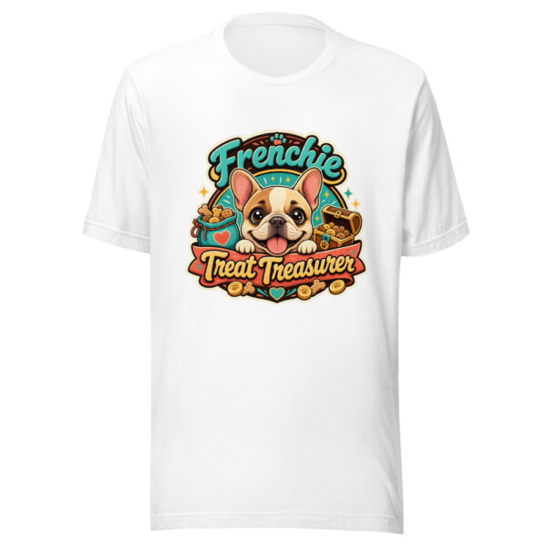 Frenchie Treat Treasurer Graphic Tee mockup 3 Frenchie Treat Treasurer Graphic Tee mockup 3