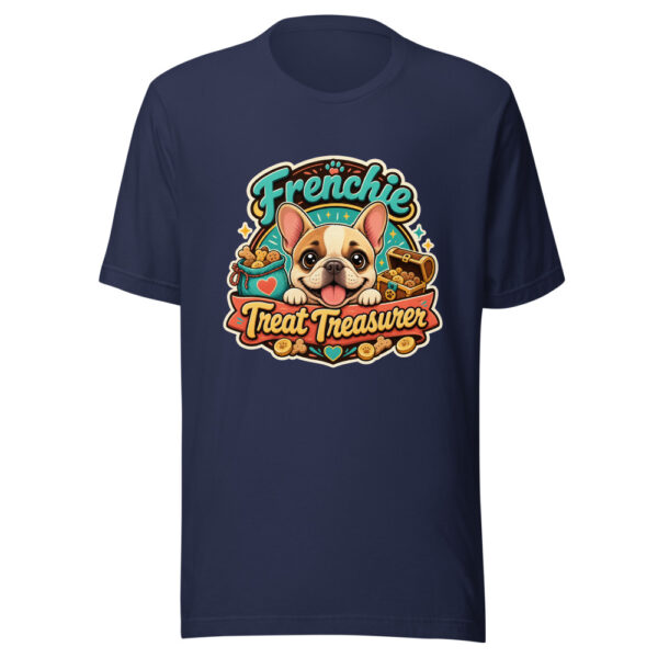 Frenchie Treat Treasurer Graphic Tee mockup 4 Frenchie Treat Treasurer Graphic Tee mockup 4