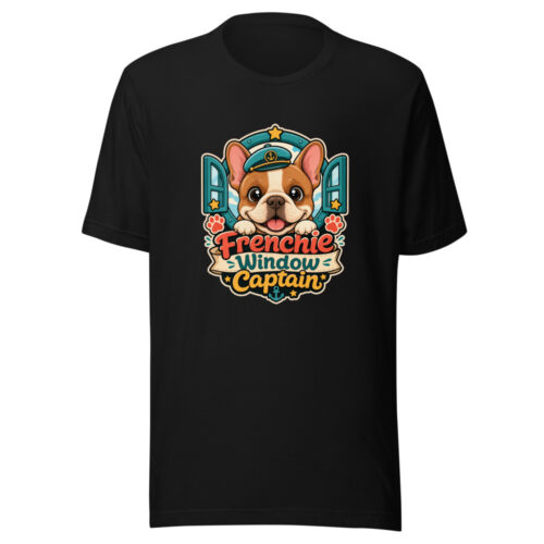 frenchie-window-captain-evergreen-shirt-design-manual-frenchie-window-ca-mockup-1 Frenchie Window Captain Graphic Tee