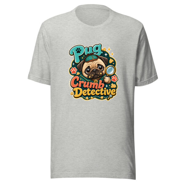 Pug Crumb Detective Graphic Tee mockup 5