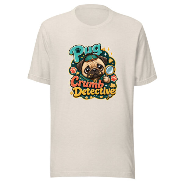 Pug Crumb Detective Graphic Tee mockup 8