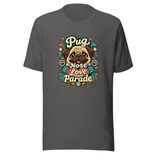 Pug Nose Love Parade Graphic Tee mockup 1 Pug Nose Love Parade Graphic Tee front view