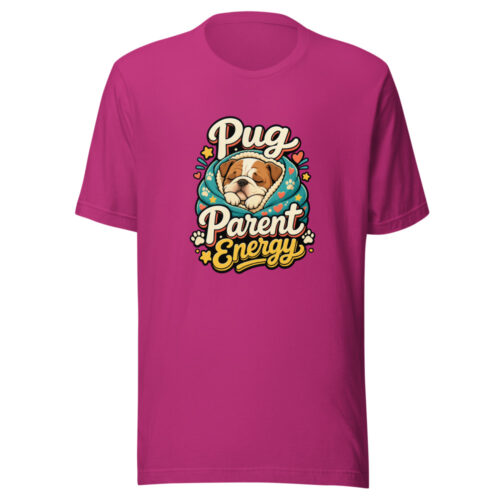 Pug Parent Energy Graphic Tee mockup 1 Pug Parent Energy Graphic Tee front view