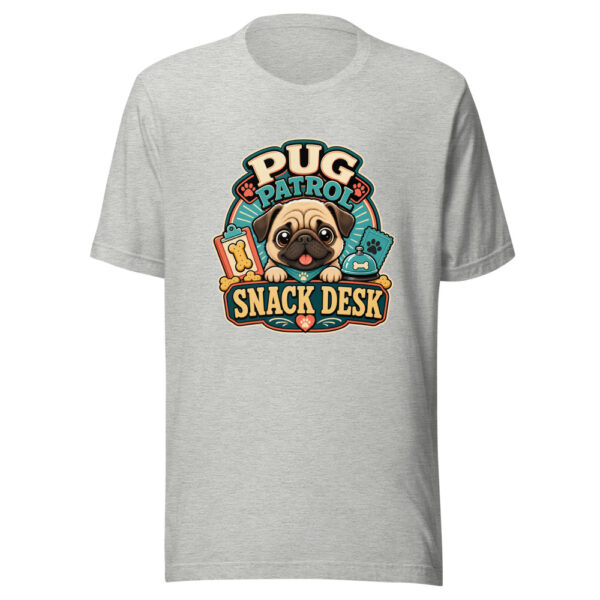 Pug Patrol Snack Desk Graphic Tee mockup 5