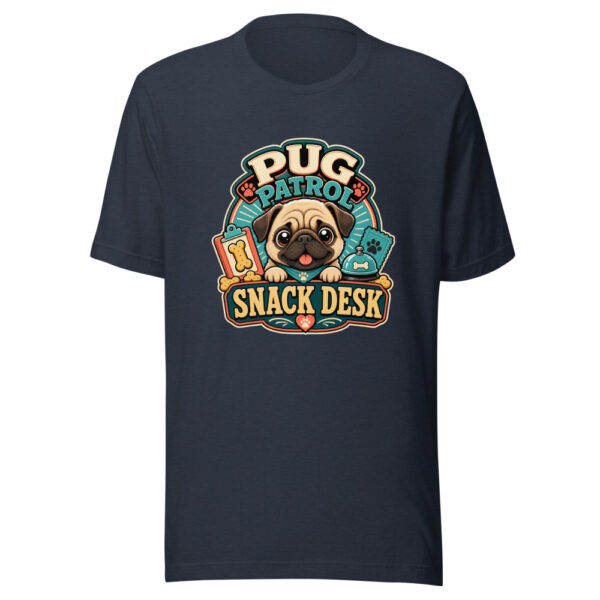 Pug Patrol Snack Desk Graphic Tee mockup 7