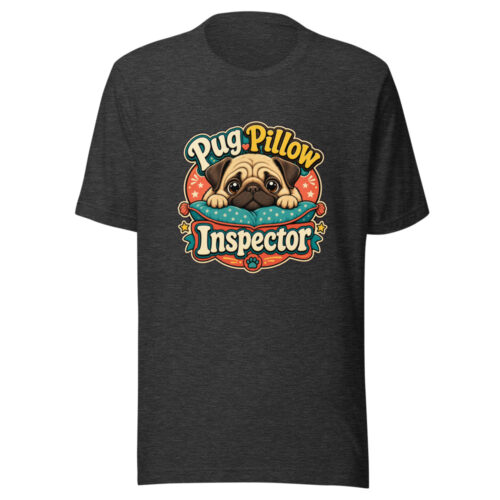 Pug Pillow Inspector Graphic Tee mockup 1 Pug Pillow Inspector Graphic Tee front view