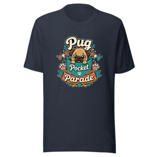 Pug Pocket Parade Graphic Tee mockup 1 Pug Pocket Parade Graphic Tee front view