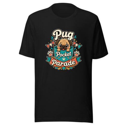 pug-pocket-parade-evergreen-shirt-design-manual-pug-pocket-parade-evergr-mockup-1 Pug Pocket Parade Graphic Tee