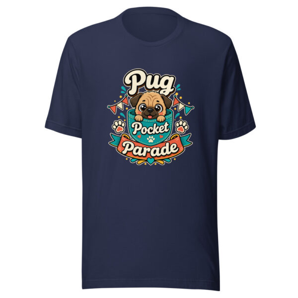 Pug Pocket Parade Graphic Tee mockup 4