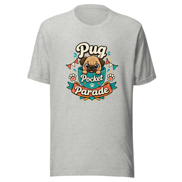 Pug Pocket Parade Graphic Tee mockup 6