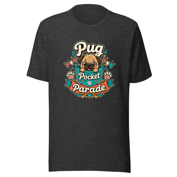 Pug Pocket Parade Graphic Tee mockup 7