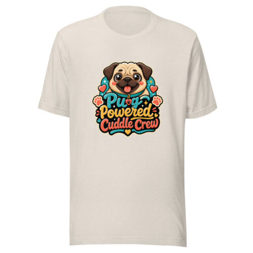 Pug Powered Cuddle Crew Graphic Tee mockup 1 Pug Powered Cuddle Crew Graphic Tee front view