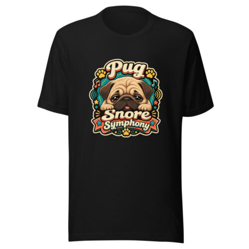 pug-snore-symphony-evergreen-shirt-design-manual-pug-snore-symphony-ever-mockup-1 Pug Snore Symphony Graphic Tee