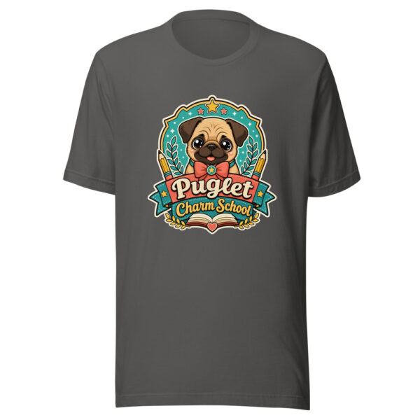 puglet-charm-school-evergreen-shirt-design-manual-puglet-charm-school-ev-mockup-3 Puglet Charm School Graphic Tee