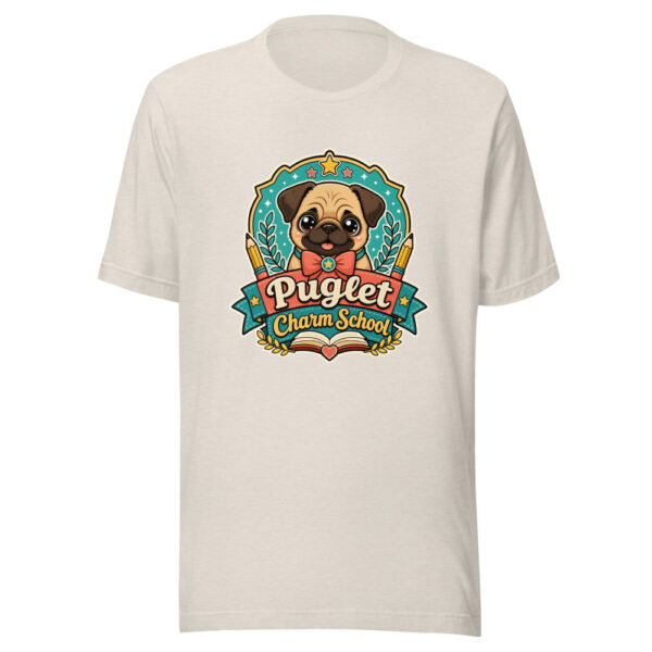 Puglet Charm School Graphic Tee mockup 8 Puglet Charm School Graphic Tee mockup 8
