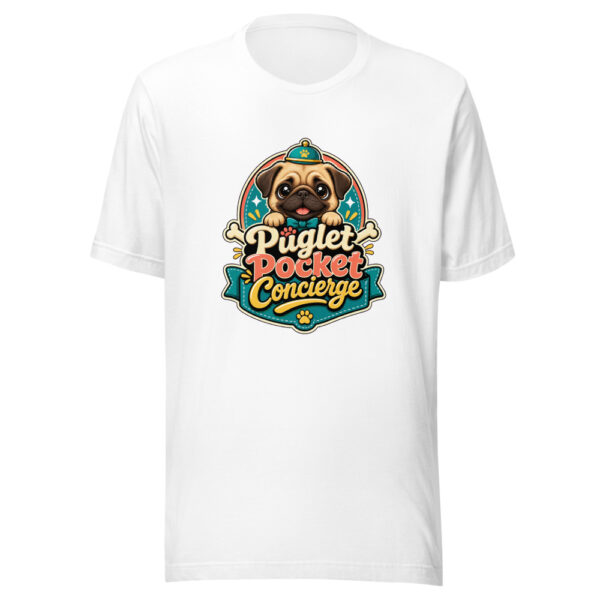 Puglet Pocket Concierge Graphic Tee mockup 3 Puglet Pocket Concierge Graphic Tee mockup 3