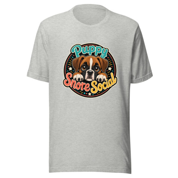Puppy Snore Social Graphic Tee mockup 5