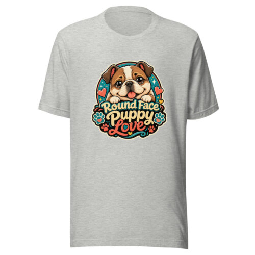 Round Face Puppy Love Graphic Tee mockup 1 Round Face Puppy Love Graphic Tee front view