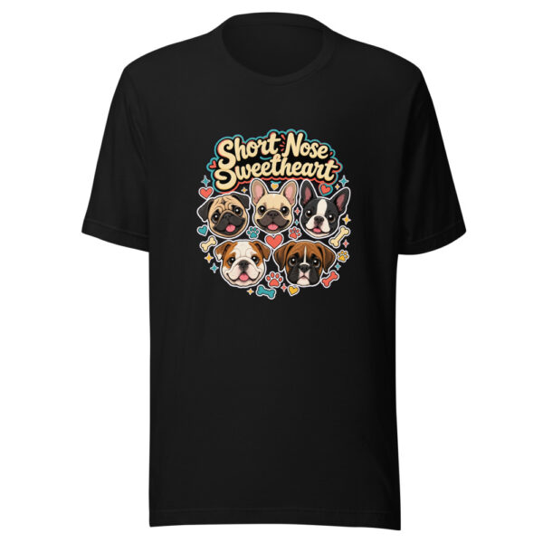 Short Nose Sweetheart Graphic Tee mockup 7