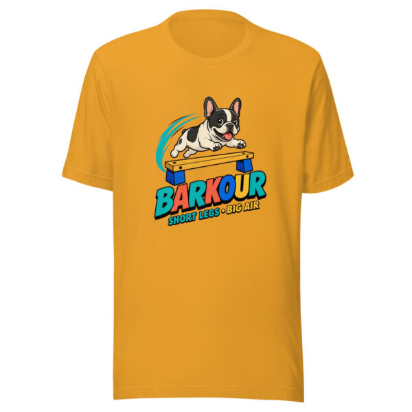 Barkour — Short Legs, Big Air Barkour-big-air Graphic Tee mockup 3