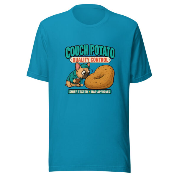 Couch Potato Quality Control Sniff Tested Nap Approved Couch-potato-quality-control Graphic Tee mockup 1 Couch Potato Quality Control Sniff Tested Nap Approved Couch-potato-quality-control Graphic Tee front view