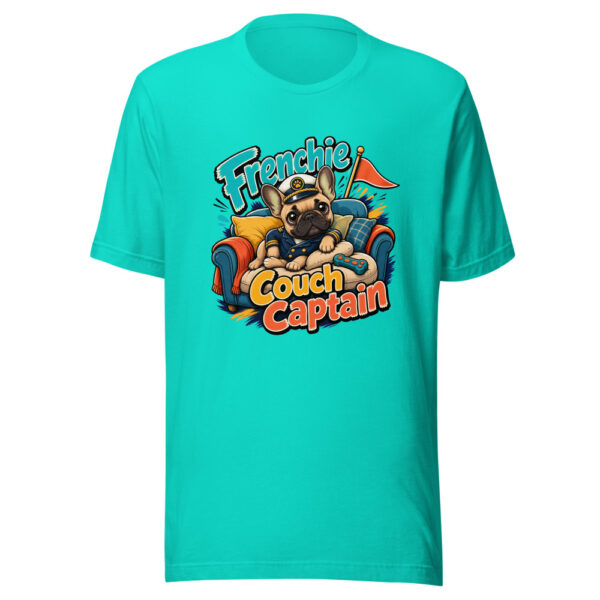 Frenchie Couch Captain Graphic Tee mockup 1 Frenchie Couch Captain Graphic Tee front view