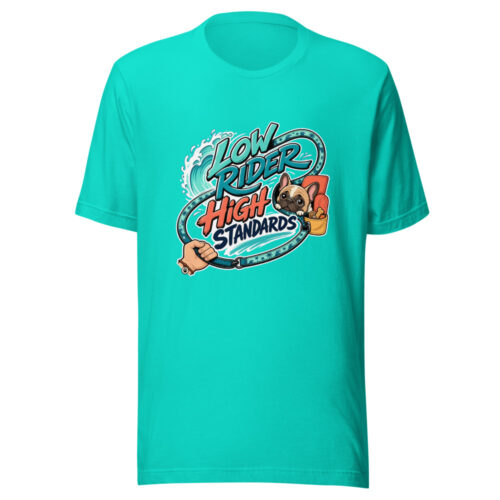 Low Rider High Standards Graphic Tee mockup 1 Low Rider High Standards Graphic Tee front view